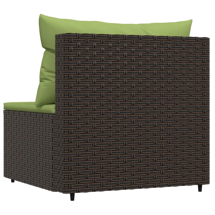 midtermodul til havesofa med hynde polyrattan brun