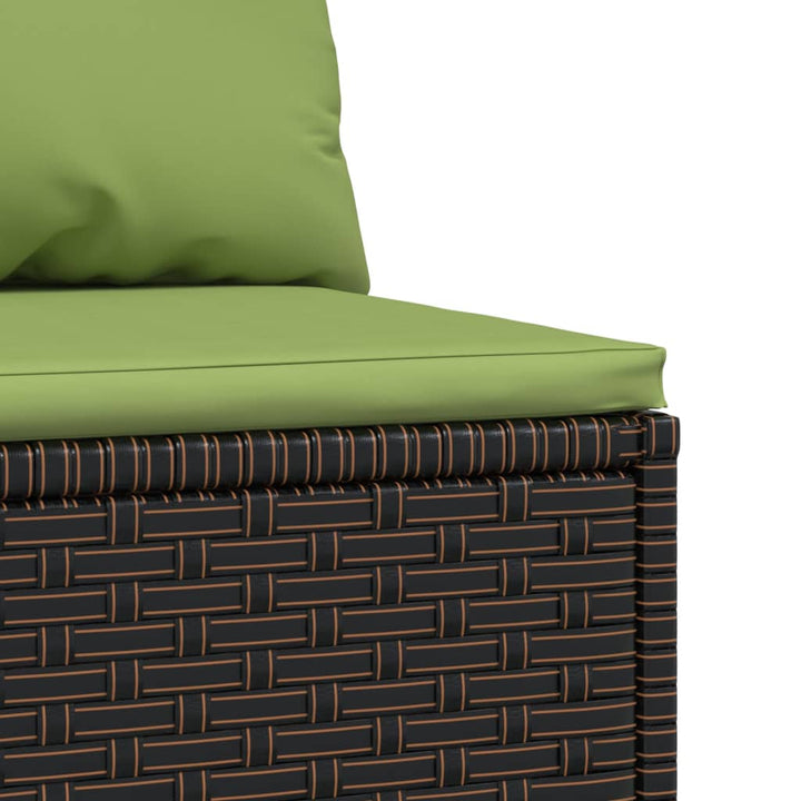 midtermodul til havesofa med hynde polyrattan brun