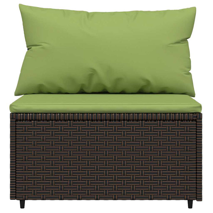 midtermoduler til havesofa 2 stk. med hynder polyrattan brun