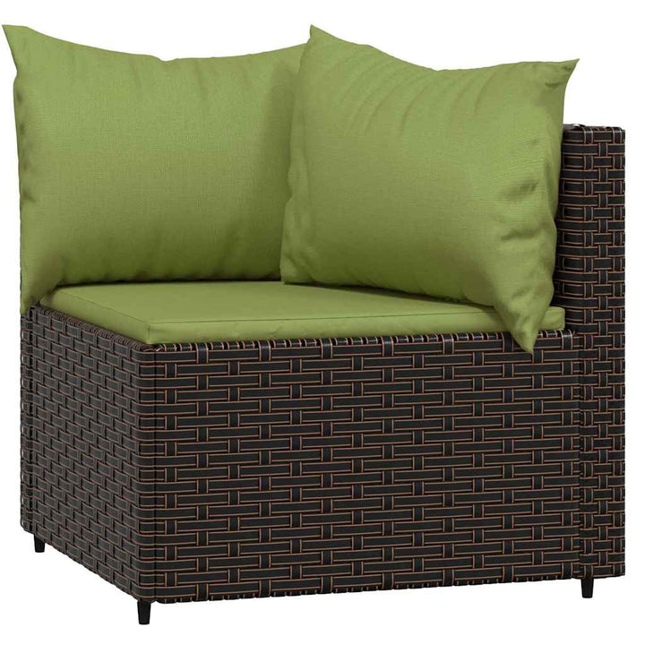 hjørnemoduler til havesofa 2 stk. med hynder polyrattan brun