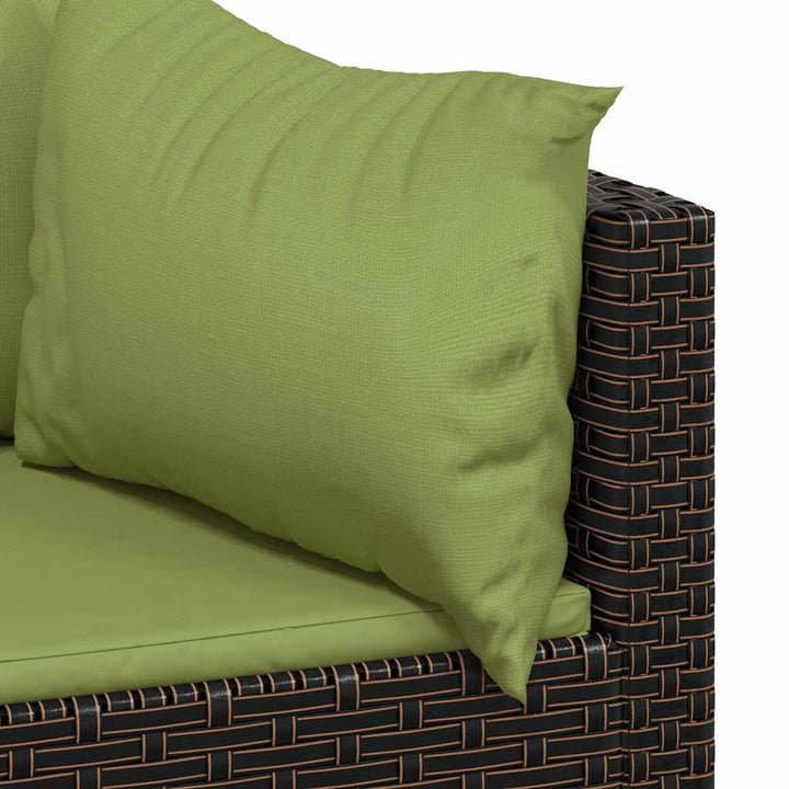 hjørnemoduler til havesofa 2 stk. med hynder polyrattan brun