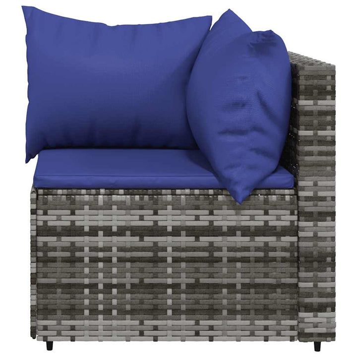 hjørnemoduler til havesofa 2 stk. med hynder polyrattan grå