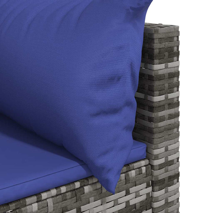 hjørnemoduler til havesofa 2 stk. med hynder polyrattan grå