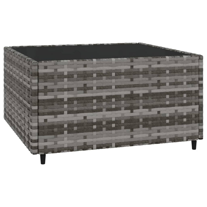 loungesæt til haven 4 dele med hynder polyrattan grå