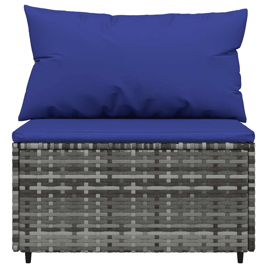 midtermoduler til havesofa 2 stk. med hynder polyrattan grå