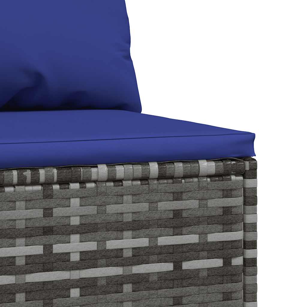 midtermoduler til havesofa 2 stk. med hynder polyrattan grå