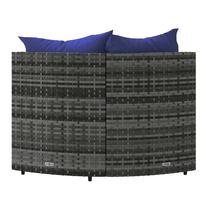 hjørnemoduler til havesofa 2 stk. med hynder polyrattan grå