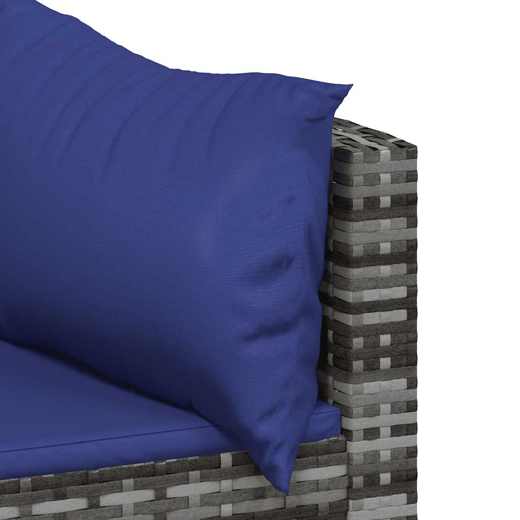 hjørnemoduler til havesofa 2 stk. med hynder polyrattan grå
