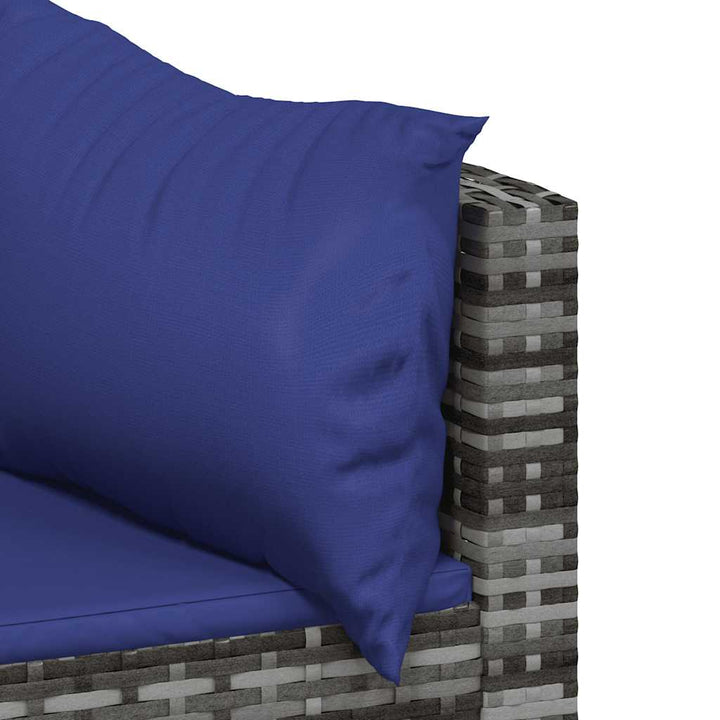 hjørnemoduler til havesofa 2 stk. med hynder polyrattan grå