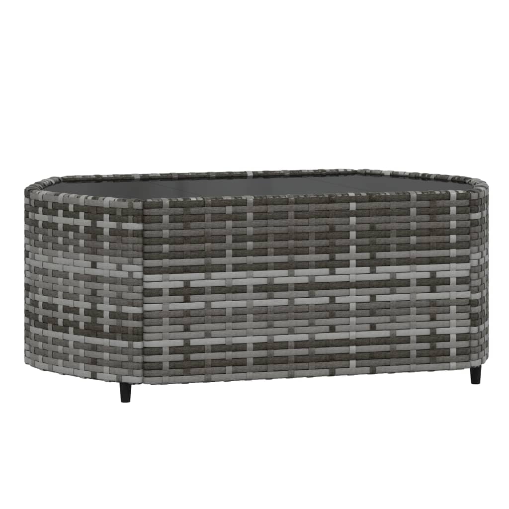 loungesæt til haven 3 dele med hynder polyrattan grå