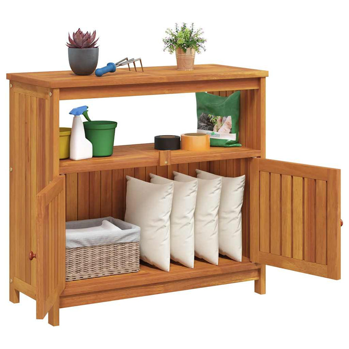 konsolbord til haven 80x35x75 cm massivt akacietræ