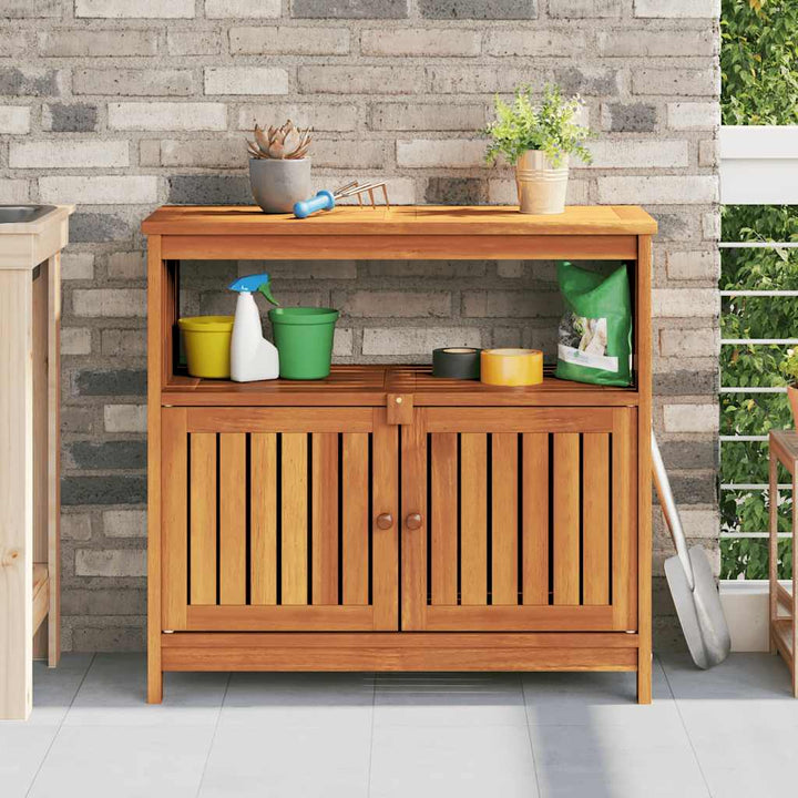 konsolbord til haven 80x35x75 cm massivt akacietræ
