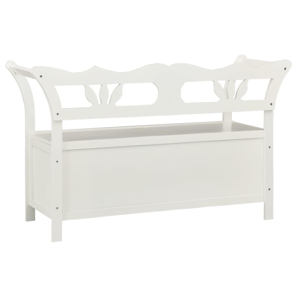 bænk 107x45x75,5 cm massivt fyrretræ hvid
