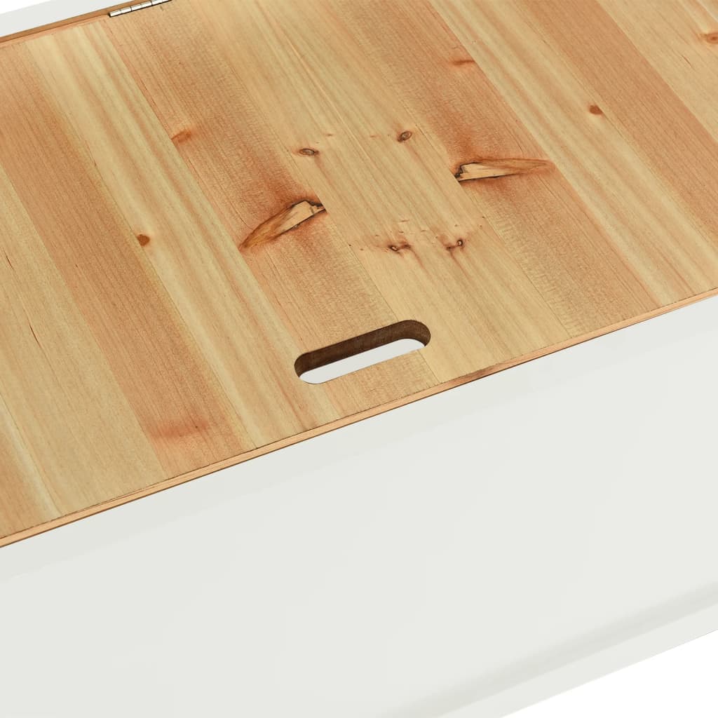 bænk 107x45x75,5 cm massivt fyrretræ hvid
