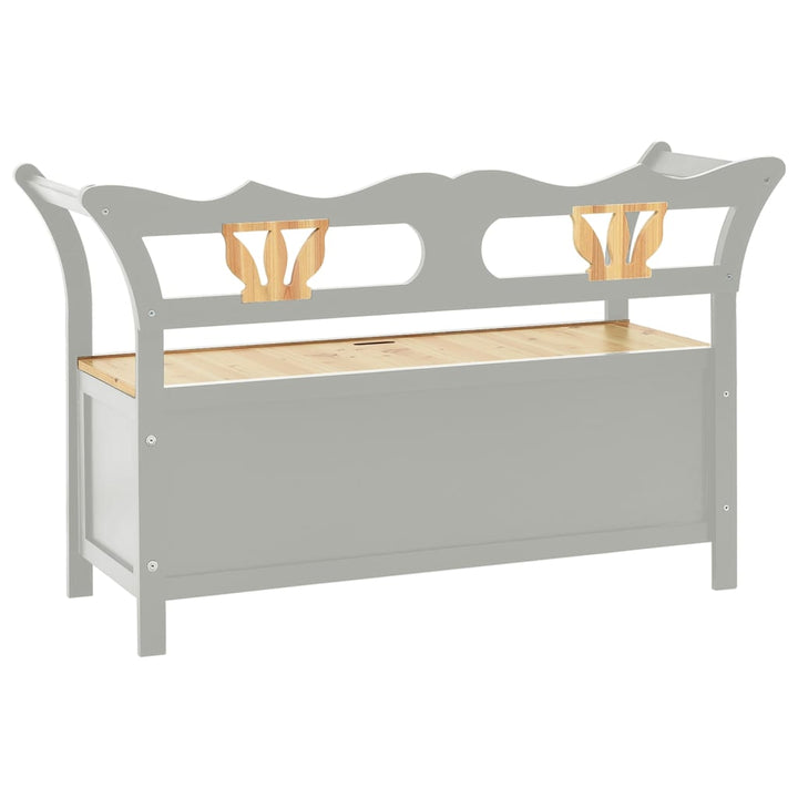 bænk 107x45x75,5 cm massivt fyrretræ grå