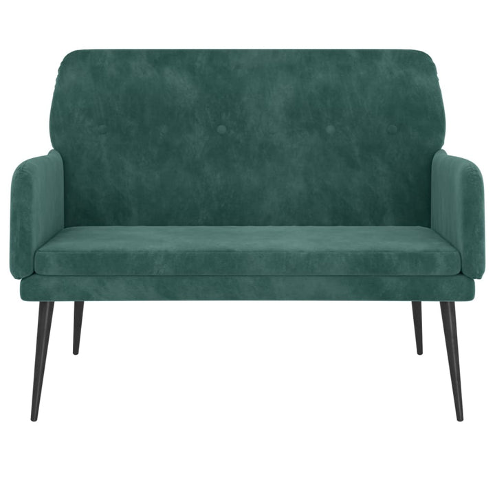 bænk 108x79x79 cm fløjl mørkegrøn