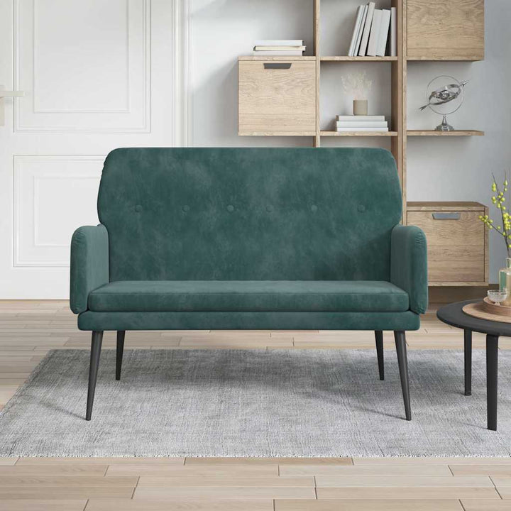 bænk 108x79x79 cm fløjl mørkegrøn