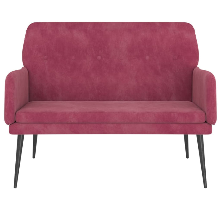 bænk 108x79x79 cm velour vinrød