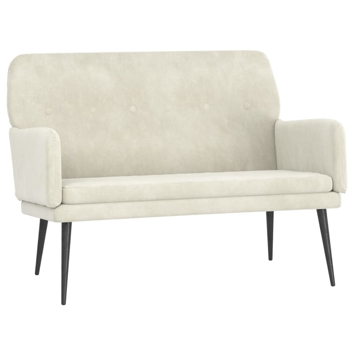 bænk 108x79x79 cm velour cremefarvet