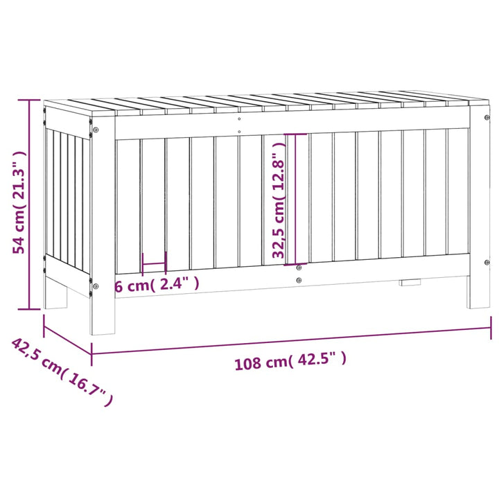 havekasse 108x42,5x54 cm massivt fyrretræ