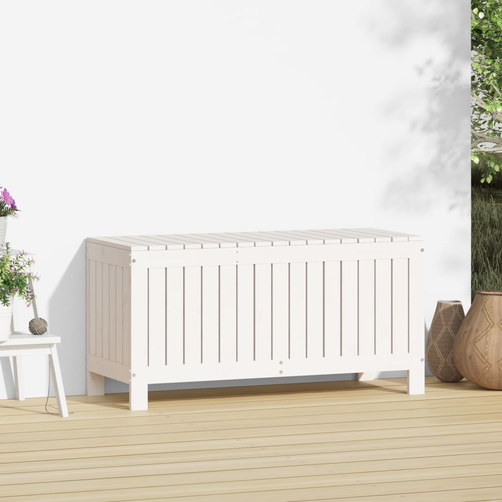 havekasse 108x42,5x54 cm massivt fyrretræ hvid