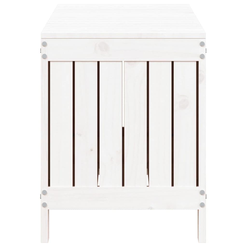 havekasse 108x42,5x54 cm massivt fyrretræ hvid