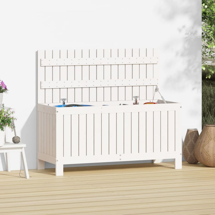 havekasse 108x42,5x54 cm massivt fyrretræ hvid