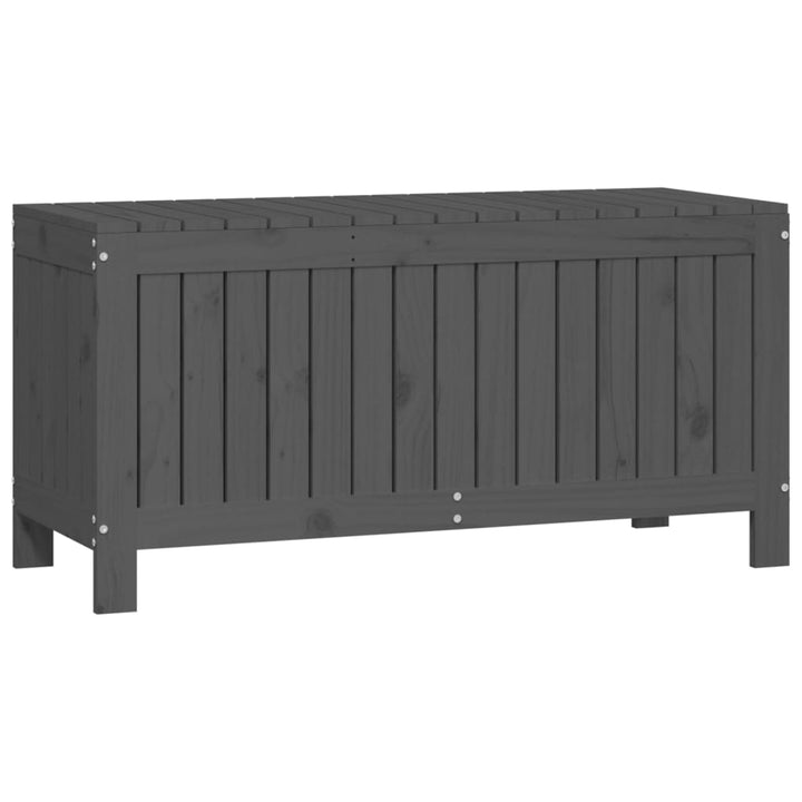opbevaringskasse til haven 108x42,5x54 cm massivt fyrretræ grå