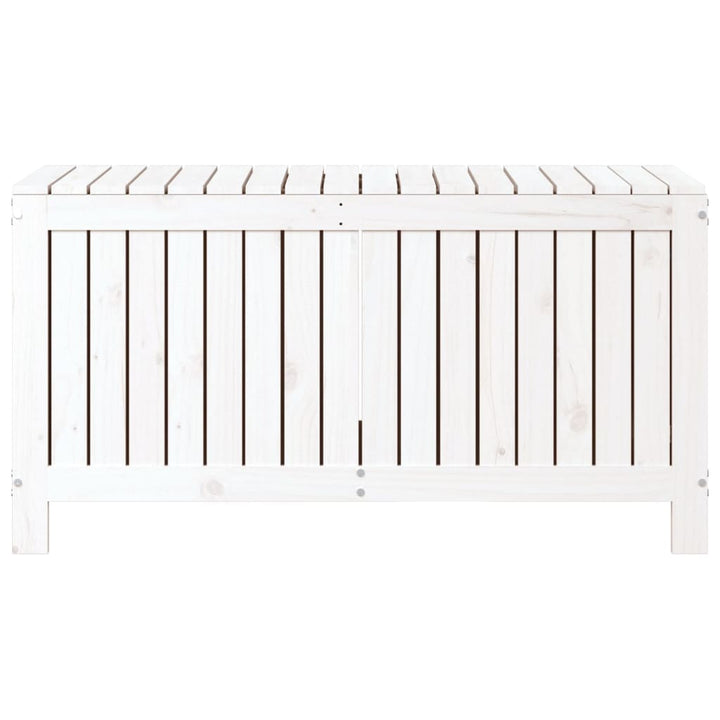 opbevaringskasse til haven 115x49x60 cm massivt fyrretræ hvid