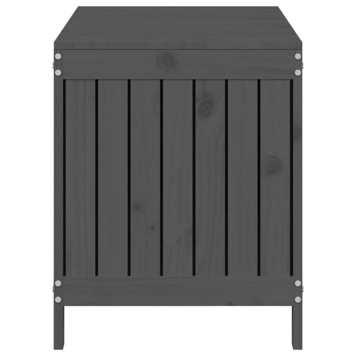 opbevaringskasse til haven 115x49x60 cm massivt fyrretræ grå