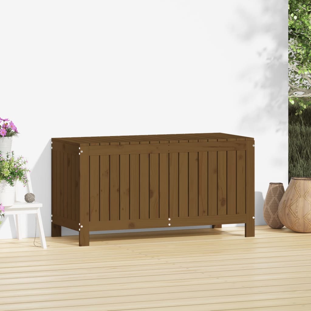 havekasse 115x49x60 cm massivt fyrretræ gyldenbrun