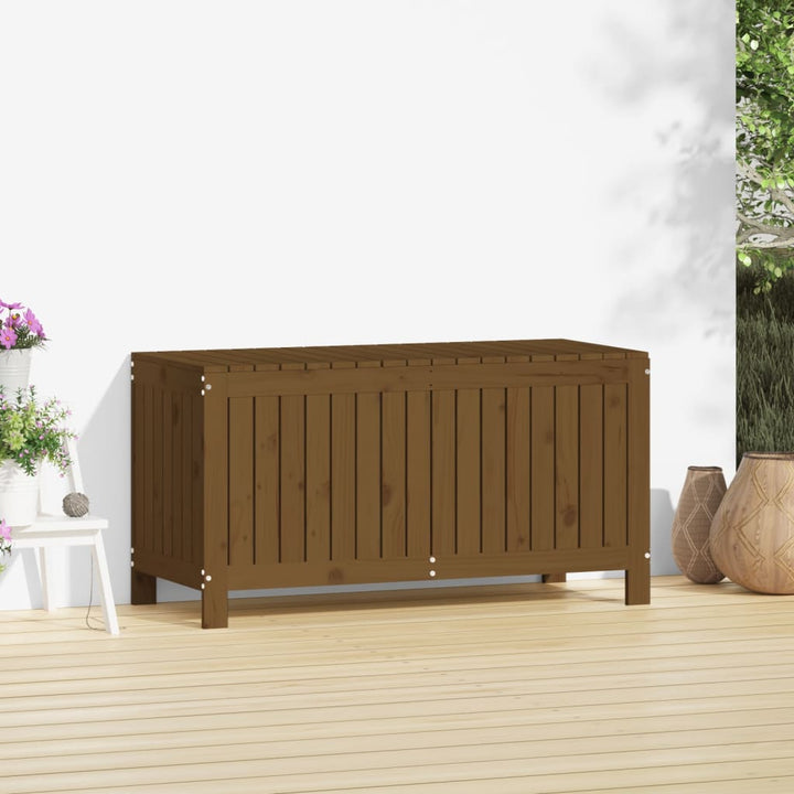havekasse 115x49x60 cm massivt fyrretræ gyldenbrun