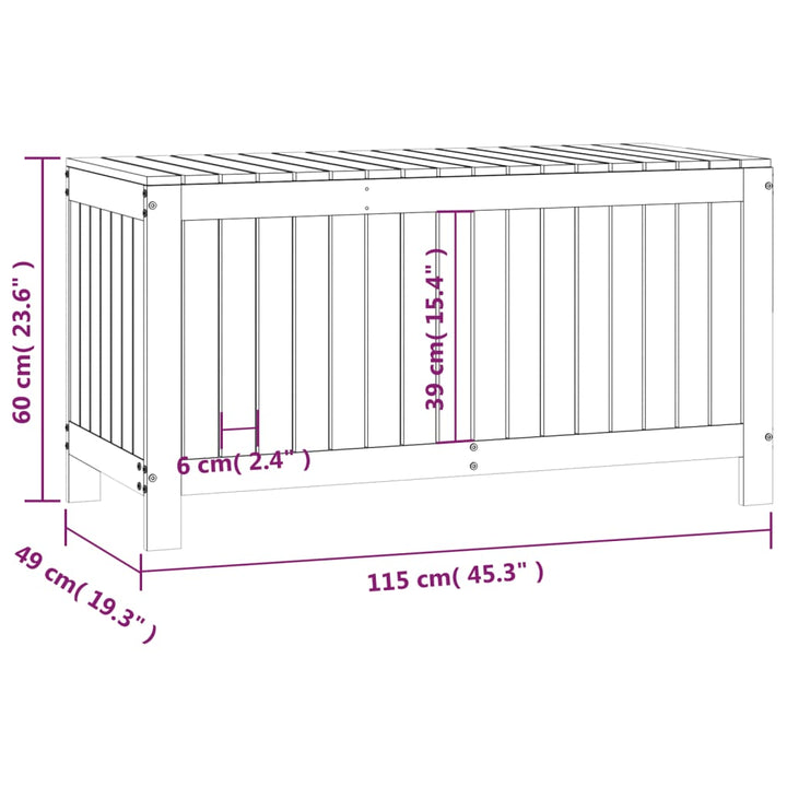 havekasse 115x49x60 cm massivt fyrretræ gyldenbrun