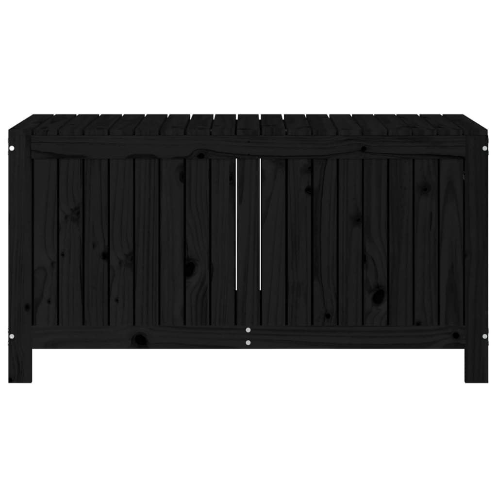 opbevaringskasse til haven 121x55x64 cm massivt fyrretræ sort