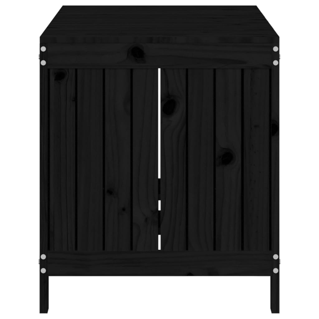 opbevaringskasse til haven 121x55x64 cm massivt fyrretræ sort
