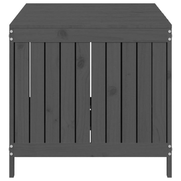 opbevaringskasse til haven 147x68x64 cm massivt fyrretræ grå