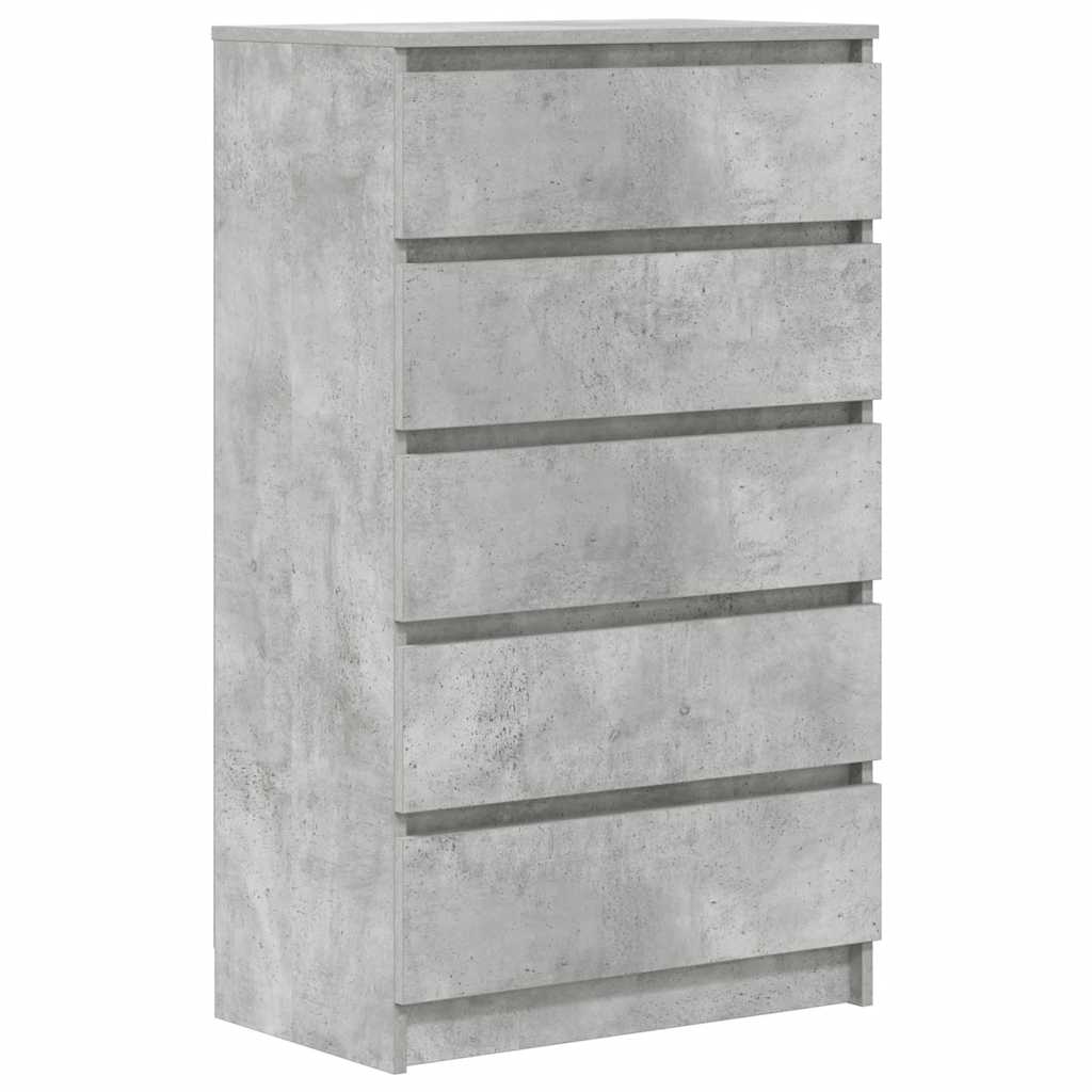 skuffeskab 60x36x103 cm konstrueret træ betongrå