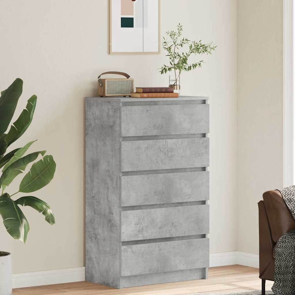 skuffeskab 60x36x103 cm konstrueret træ betongrå