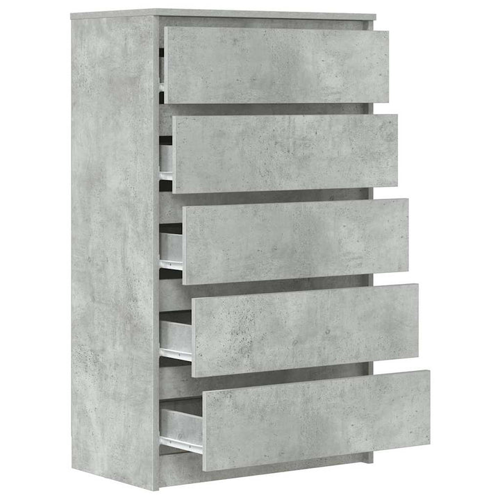 skuffeskab 60x36x103 cm konstrueret træ betongrå