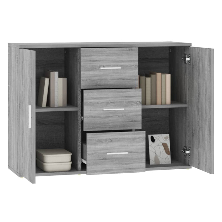skænk 91x29,5x65 cm konstrueret træ grå sonoma-eg
