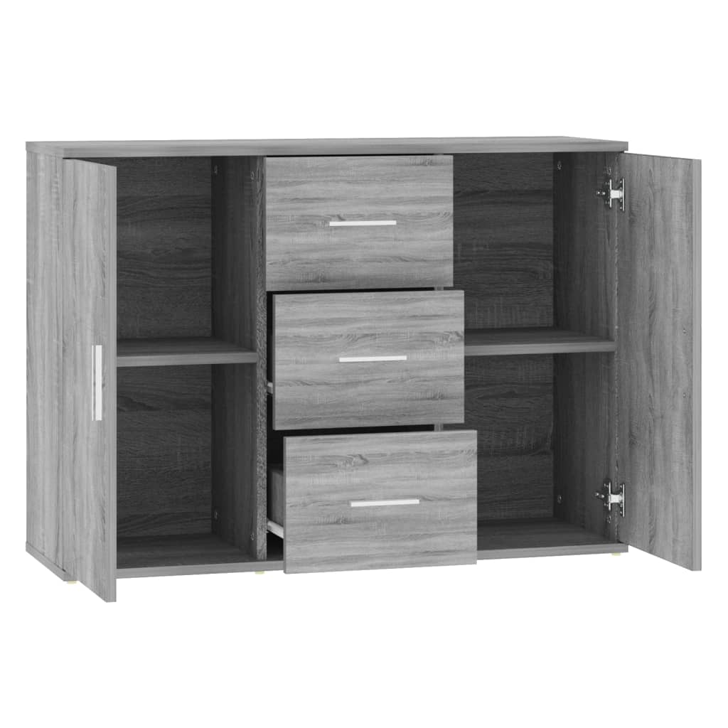 skænk 91x29,5x65 cm konstrueret træ grå sonoma-eg