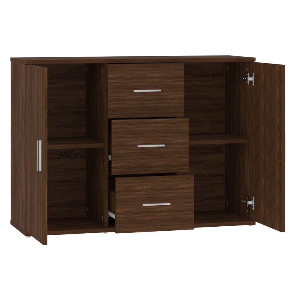 skænk 91x29,5x65 cm konstrueret træ brun egetræsfarve