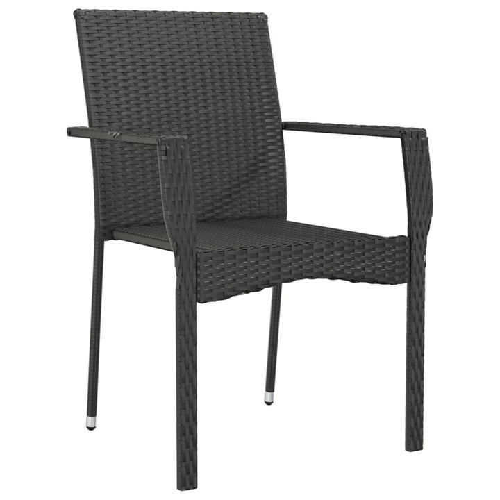 havestole med hynder 4 stk. polyrattan sort