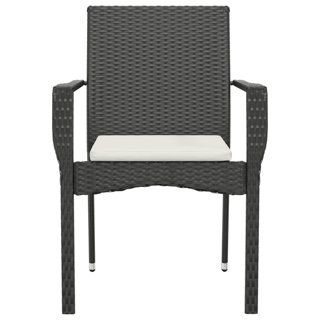 havestole med hynder 4 stk. polyrattan sort