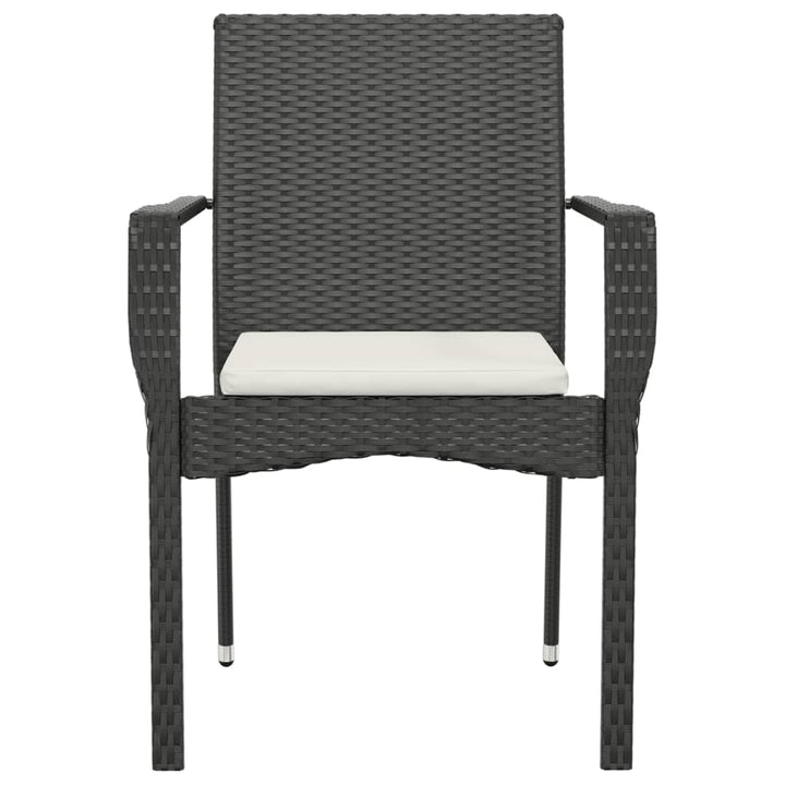 havestole med hynder 4 stk. polyrattan sort