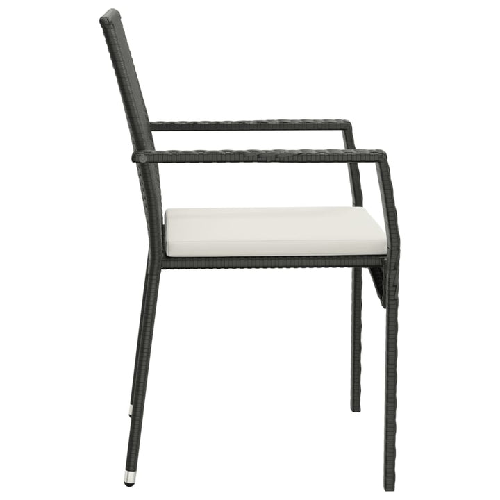 havestole med hynder 4 stk. polyrattan sort