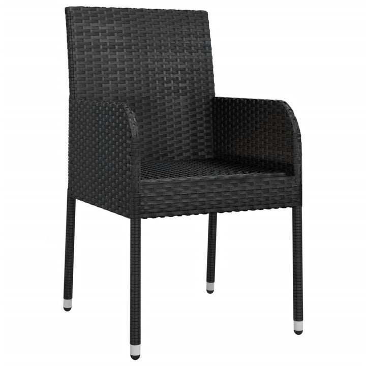 havestole med hynder 4 stk. polyrattan sort