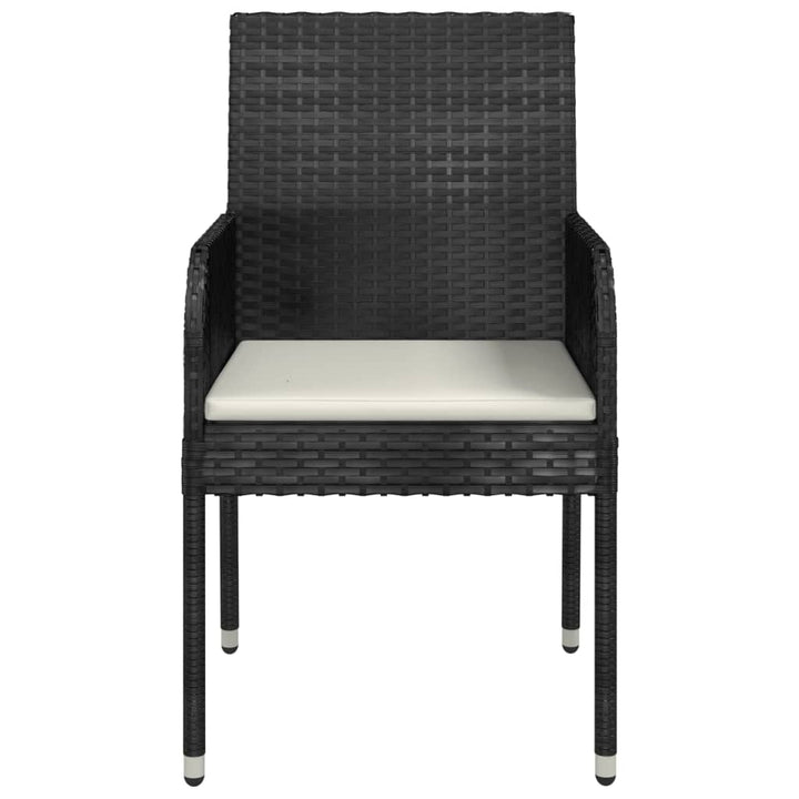 havestole med hynder 4 stk. polyrattan sort