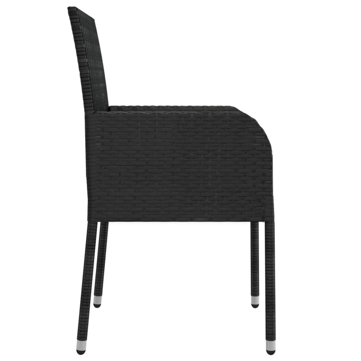 havestole med hynder 4 stk. polyrattan sort