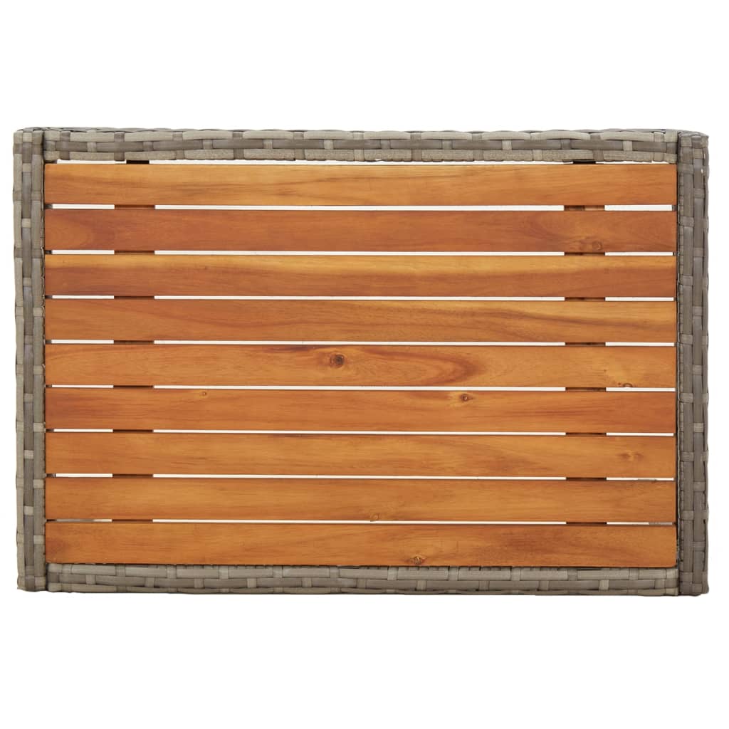 havestole med lænefunktion 2 stk. med bord polyrattan grå